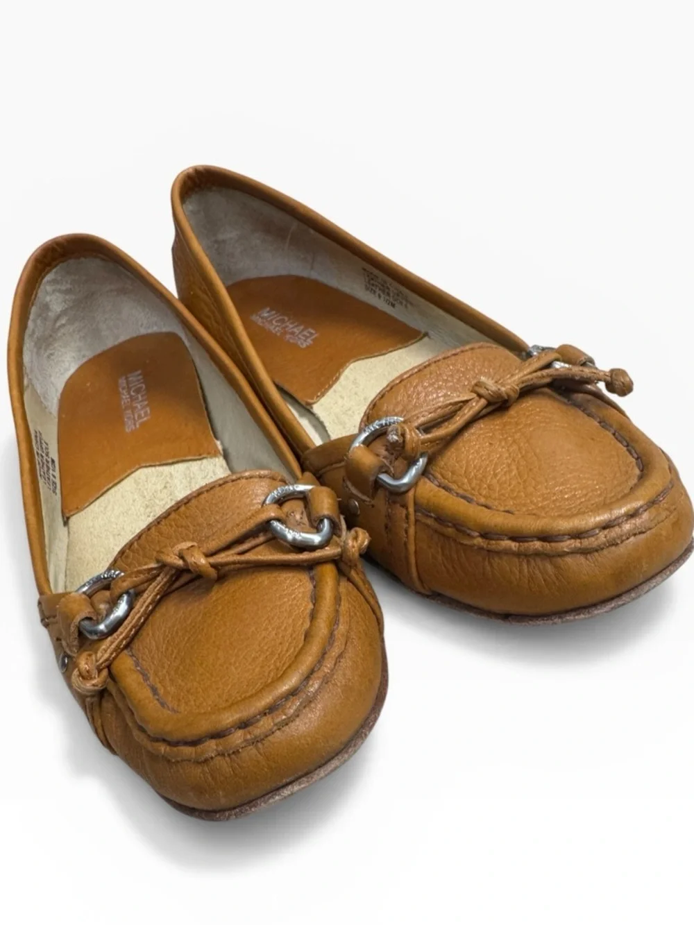 Michael Kors Brown Leather Driving Moc Loafers Slip On Womens Size US 6.5